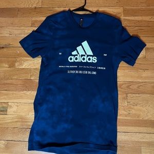 Navy Blue and like green adidas tee